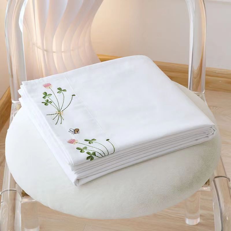 Home Textiles Luxury - Однотонное белое постельное белье, простыня с